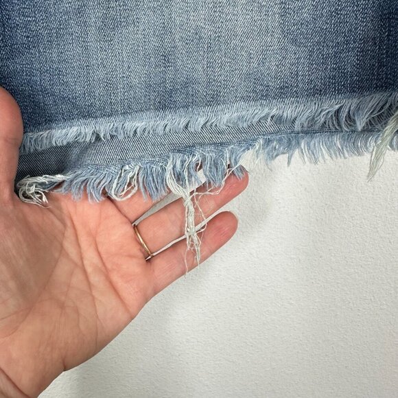 Blank NYC Size 31 Raw Hem Denim Jean Shorts Casual Medium Wash Zipper Fly - Picture 7 of 10